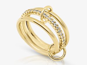 Stacked Linked Crystal Band Ring