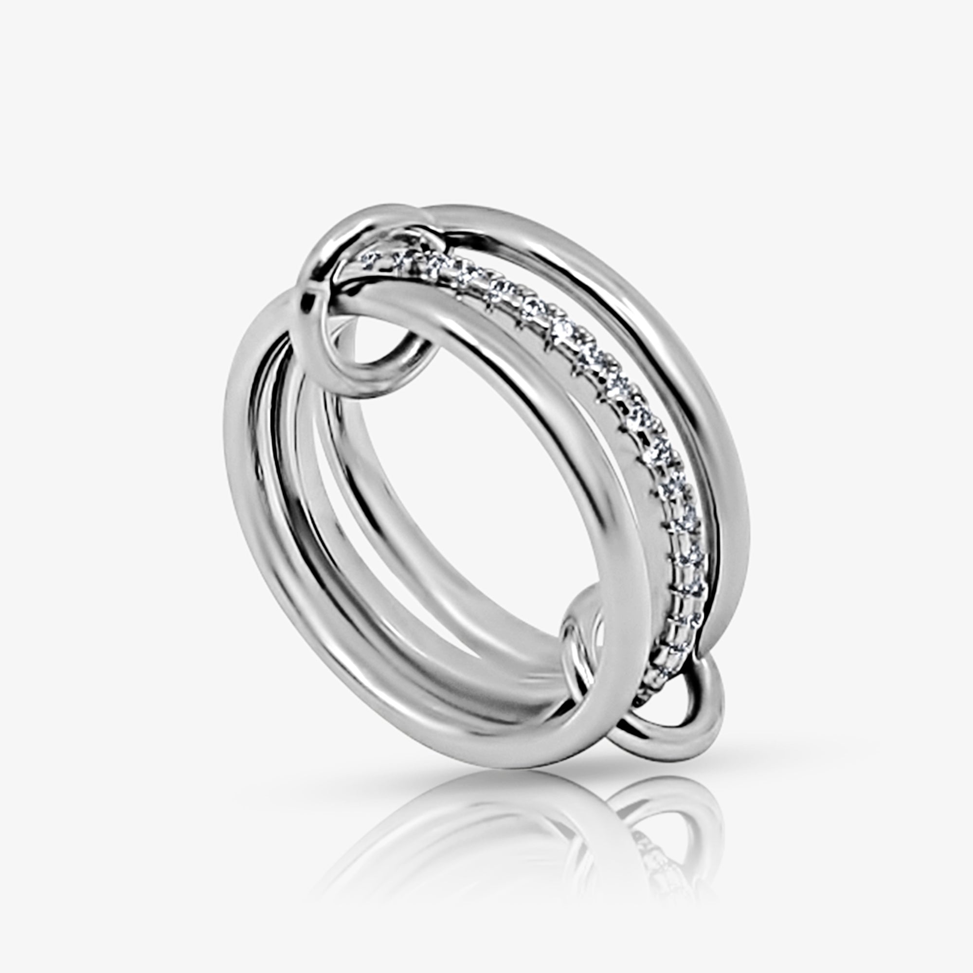 Stacked Linked Crystal Band Ring - Image 4