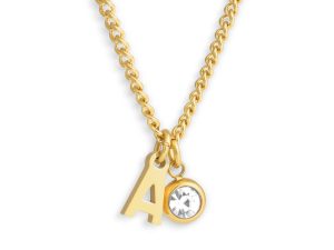 Custom/Personalized Initial Pendant Necklace w/ Birthstone